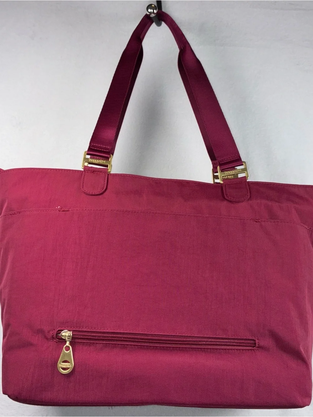 Baggallini Large Travel Work Tote Bag Raspberry Pockets Laptop Sleeve
